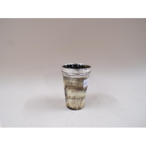 1730 - SILVER RIMMED HORN BEAKER