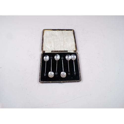 1740 - BOX OF SIX SILVER BEANSPOONS; COLLECTION OF SILVER PLATE