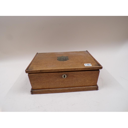 1767 - WOODEN NEEDLEWORK BOX