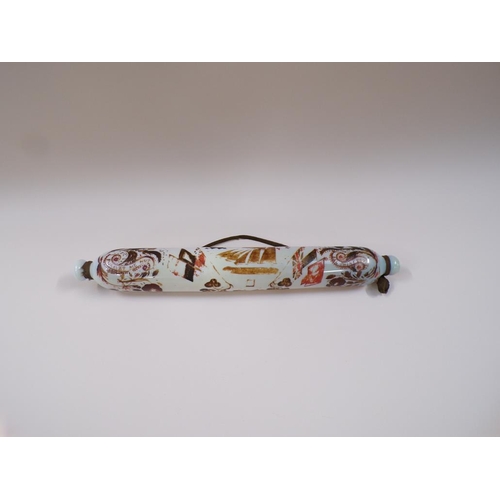 1796 - VICTORIAN NAILSEA GLASS ROLLING PIN, 36CM L