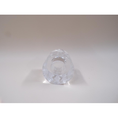 1799 - LALIQUE MOULDED SHELL DECORATED CANDLE HOLDER, 8CM H