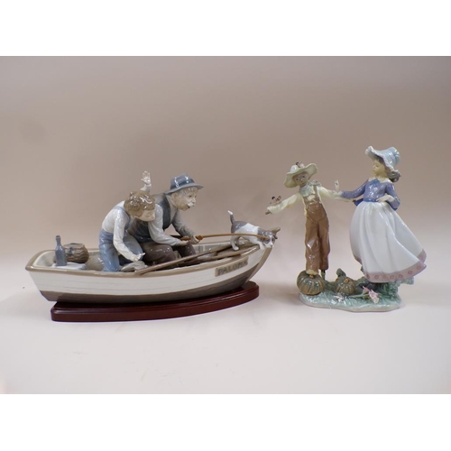 1812 - TWO LLADRO FIGURE GROUPS - A/F, LARGEST 27CM H