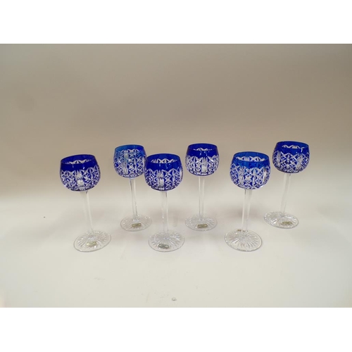 1813 - SET OF SIX ST. LOUIS CRYSTAL GLASSES, 19.5CM H