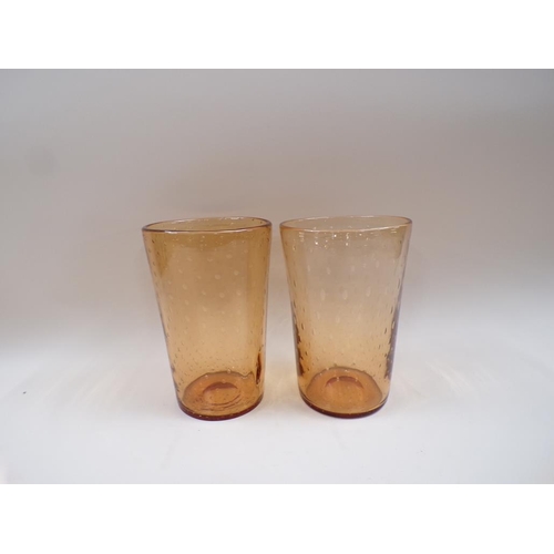 1819 - PAIR OF WHITEFRIARS CONTROLLED BUBBLE VASES, 24CM H