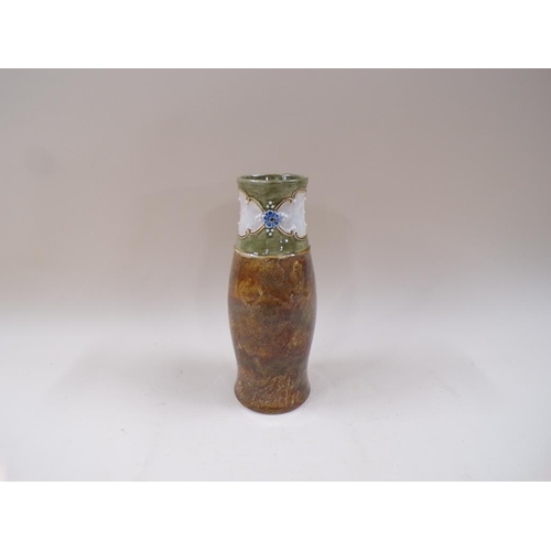 1858 - DOULTON LAMBETH STONEWARE VASE, 24CM H