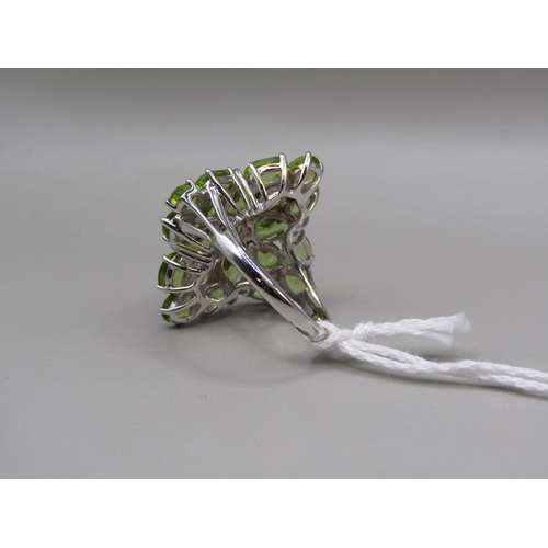 1608 - SILVER PERIDOT RING SIZE O 1/2