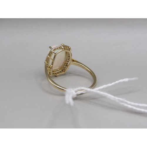 1610 - GOLD LARGE OPAL RING SIZE U