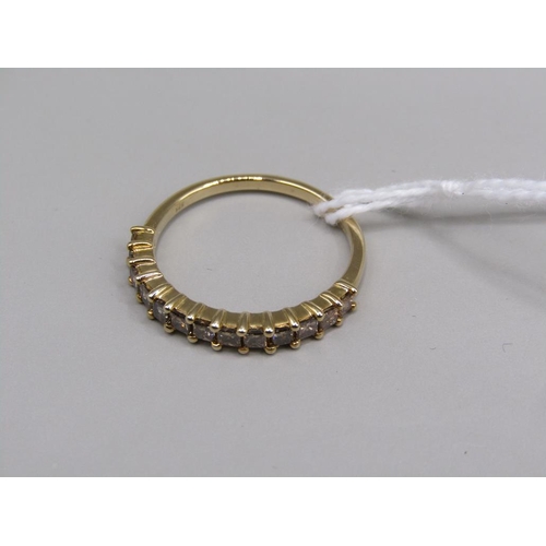 1613 - GOLD CHAMPAGNE DIAMOND 1/2 ETERNITY RING SIZE P 1/2