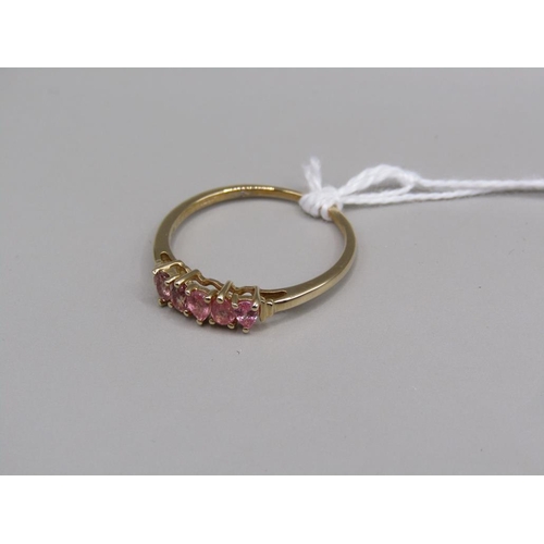 1615 - GOLD PINK SAPPHIRE 5 STONE RING