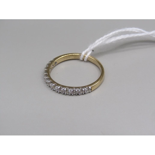 1616 - GOLD DIAMOND 1/2 ETERNITY RING SIZE P