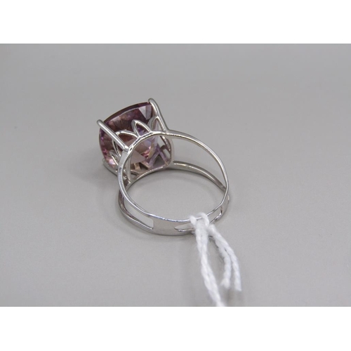 1618 - WHITE GOLD AMETRINE RING SIZE N1/2