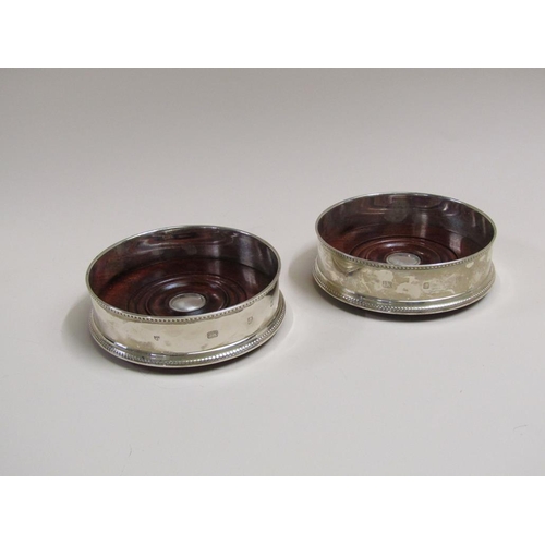 1651 - PAIR OF SILVER WINE BOTTLE COASTERS