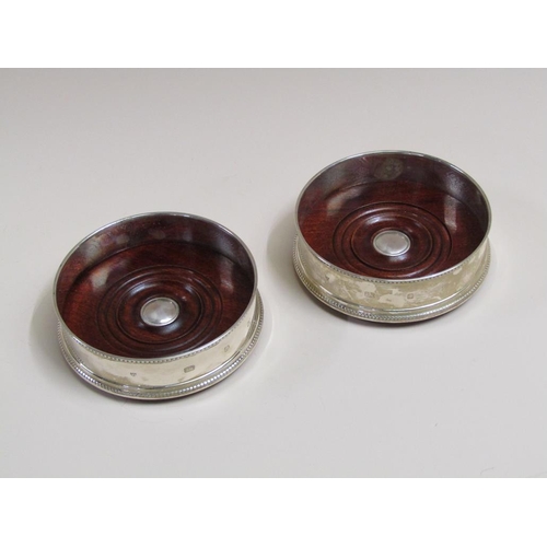 1651 - PAIR OF SILVER WINE BOTTLE COASTERS