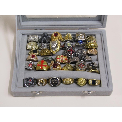 1700 - BOX OF MIXED COSTUME JEWELLERY, RINGS ETC.