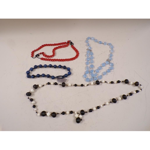 1673 - BOX OF BEAD AND STONE NECKLACES