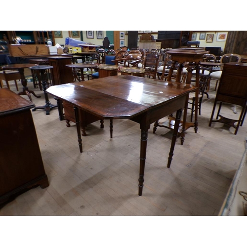 1892 - EARLY 19C MAHOGANY CROSSBANDED PEMBROKE TABLE, FITTED ONE END DRAWER, 90CM W, 75CM H