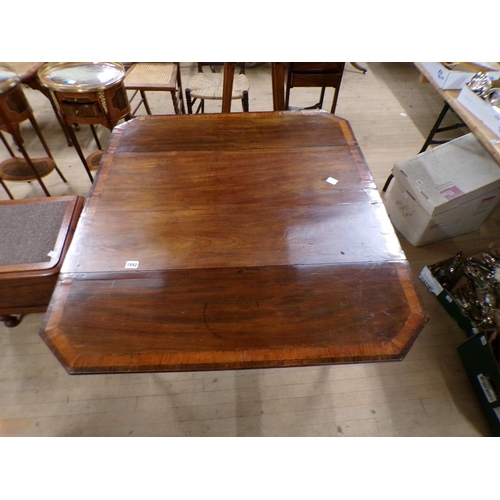 1892 - EARLY 19C MAHOGANY CROSSBANDED PEMBROKE TABLE, FITTED ONE END DRAWER, 90CM W, 75CM H