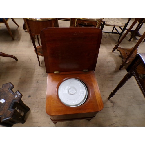 1893 - VICTORIAN MAHOGANY LIBRARY STEP COMMODE, 47CM W