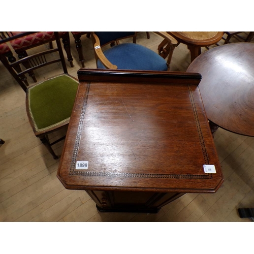 1899 - LAMB OF MANCHESTER OAK BEDSIDE CUPBOARD WITH EBONISED LINE, 44CM W, 80CM H