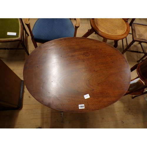 1900 - 19C MAHOGANY OVAL PEDESTAL TRIPOD TABLE, 73CM W, 70CM H