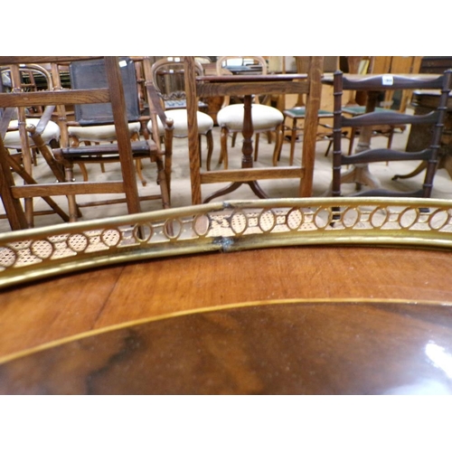 1901 - PAIR OF REPRO OVAL GALLERIED TABLES