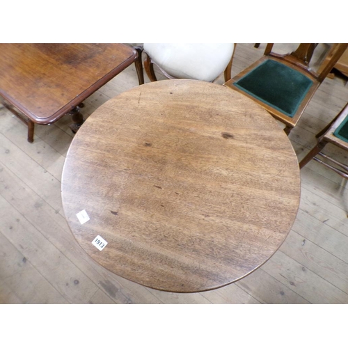 1913 - EARLY 19C MAHOGANY CIRCULAR PEDESTAL TRIPOD TABLE, 64CM W, 72CM H