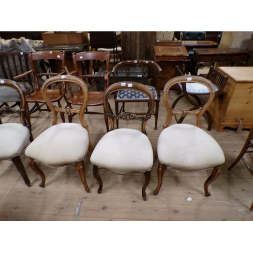 1917 - MATCHED SET OF EIGHT VICTORIAN BALLOON BACK SINGLE CHAIRS