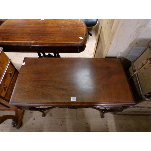 1926 - EDWARDIAN PERIOD, 19C STYLE, MAHOGANY SIDE TABLE FITTED ONE FRIEZE DRAWER AND UNDER TIER SHELF, 84CM... 