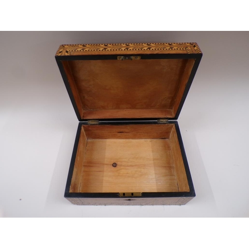 1348 - WALNUT MOTHER OF PEARL INLAID SEWING BOX