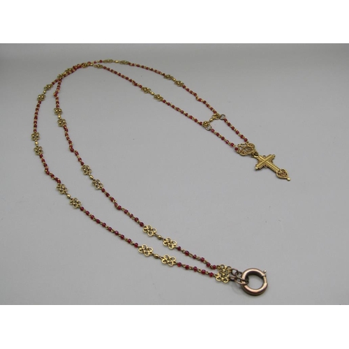 1589 - GOLD TWO COLOUR NECKLACE AND ONE OTHER NECKLACE