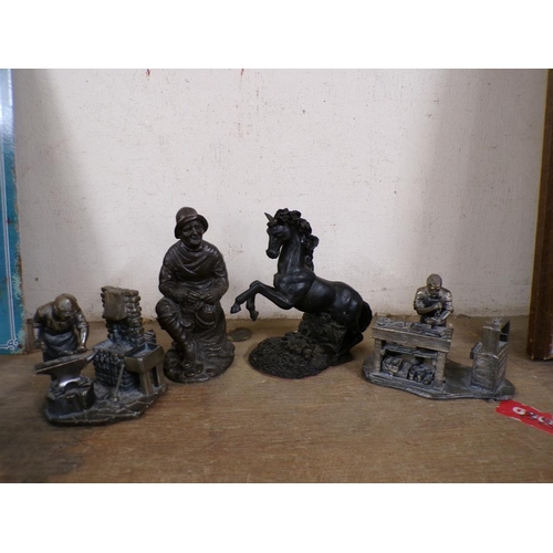 52 - RESIN AND PEWTER FIGURES