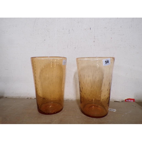 56 - PAIR OF WHITEFRIARS ART GLASS VASES