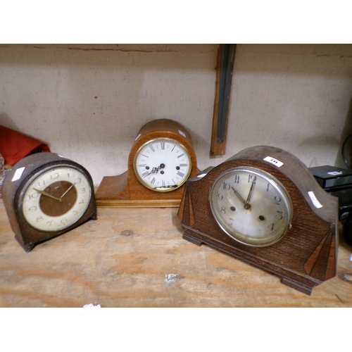 70 - THREE MANTEL CLOCKS