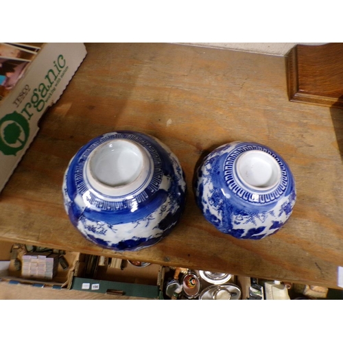 71 - TWO ORIENTAL B&W BOWLS