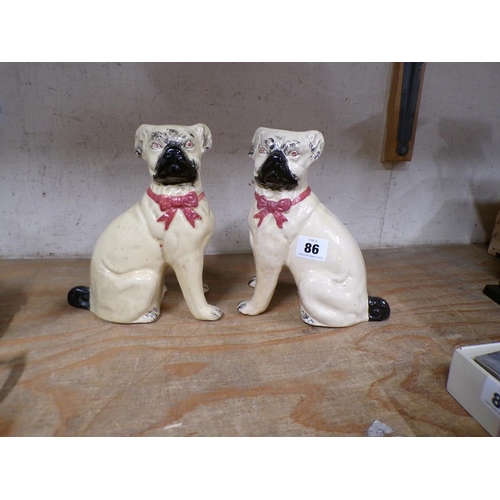 86 - PAIR OF STAFFORDSHIRE DOGS