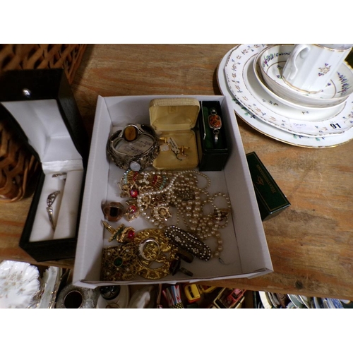 92 - BOX OF COSTUME JEWELLERY