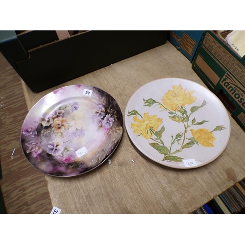 99 - TWO PORCELAIN FLORAL PLATES