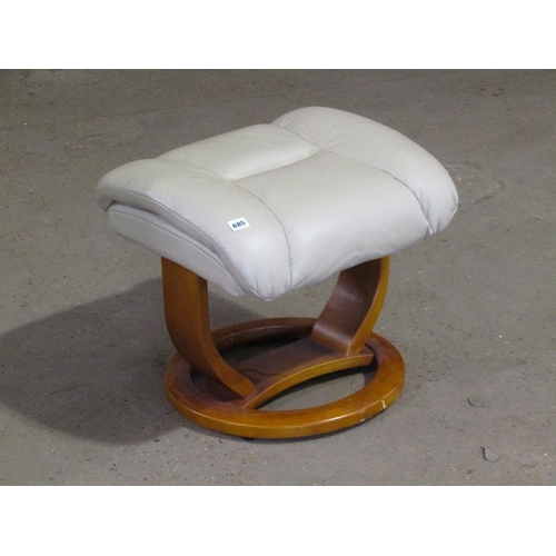 685 - LEATHER FOOTSTOOL