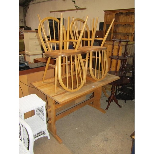 687 - ERCOL TABLE AND CHAIRS