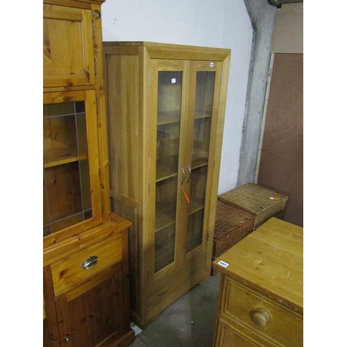 690 - MODERN OAK DISPLAY CABINET