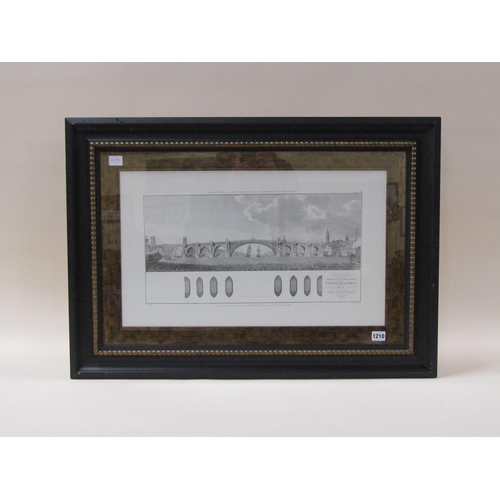 1210 - FRAMED 19C B&W PRINT - THE IMPROVEMENT OF THE PORT OF LONDON, F/G, 36CM X 60CM