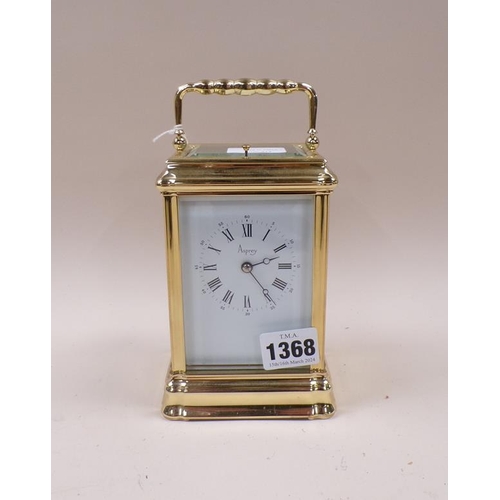 1368 - ASPREY BRASS CASED CARRIAGE CLOCK, 16CM H