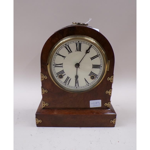 1379 - EARLY 20C DOME TOP MANTEL CLOCK, 29CM H