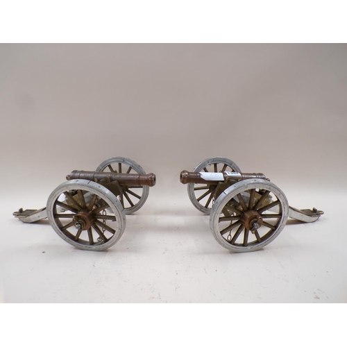 1382 - PAIR OF MODEL CANNONS, 34CM L