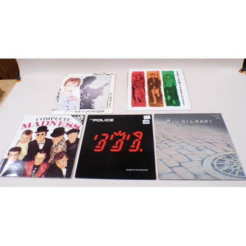 1397 - FIVE RECORDS - POLICE, MADNESS, THE JAM, ROD STEWART & DAVID BOWIE