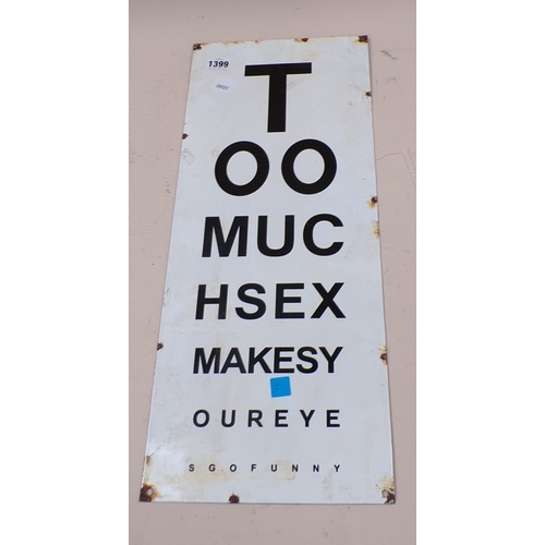 1399 - REPLICA ENAMEL OPTICIANS SIGN