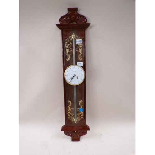 1415 - INLAID WALL CLOCK, CASE 79CM H