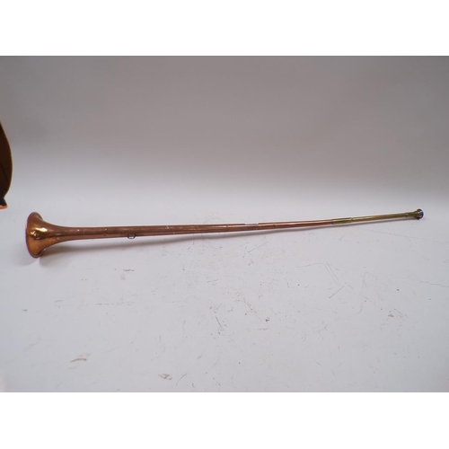 1429 - COPPER COACHING HORN, 89CM L