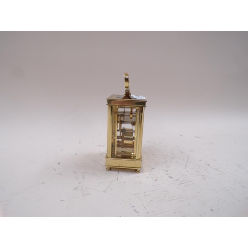 1455 - BRASS CASED CARRIAGE CLOCK, TAYLOR & BLIGH, 12CM H