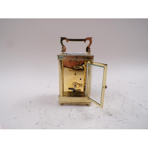 1455 - BRASS CASED CARRIAGE CLOCK, TAYLOR & BLIGH, 12CM H